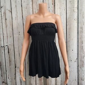 Women's Medium Julie's Closet Black Jersey Strapless Tube‎ Top Blouse Shirt